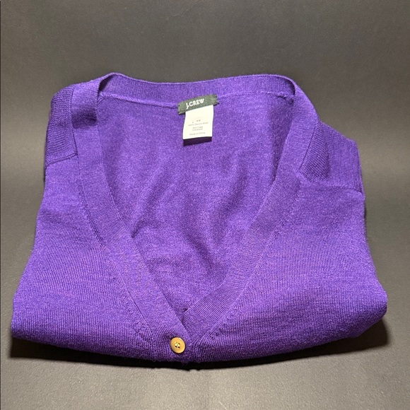 J. Crew Sweaters - J. Crew Women's Vibrant Royal Purple Cropped Cardigan Merino Wool xs